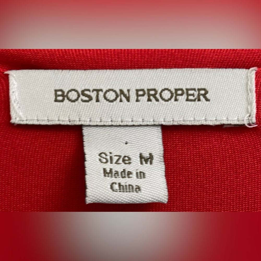Boston Proper Sleeveless V-neck Flowing Jersey Red High Low Maxi Dress. ZB3 - Picture 8 of 8